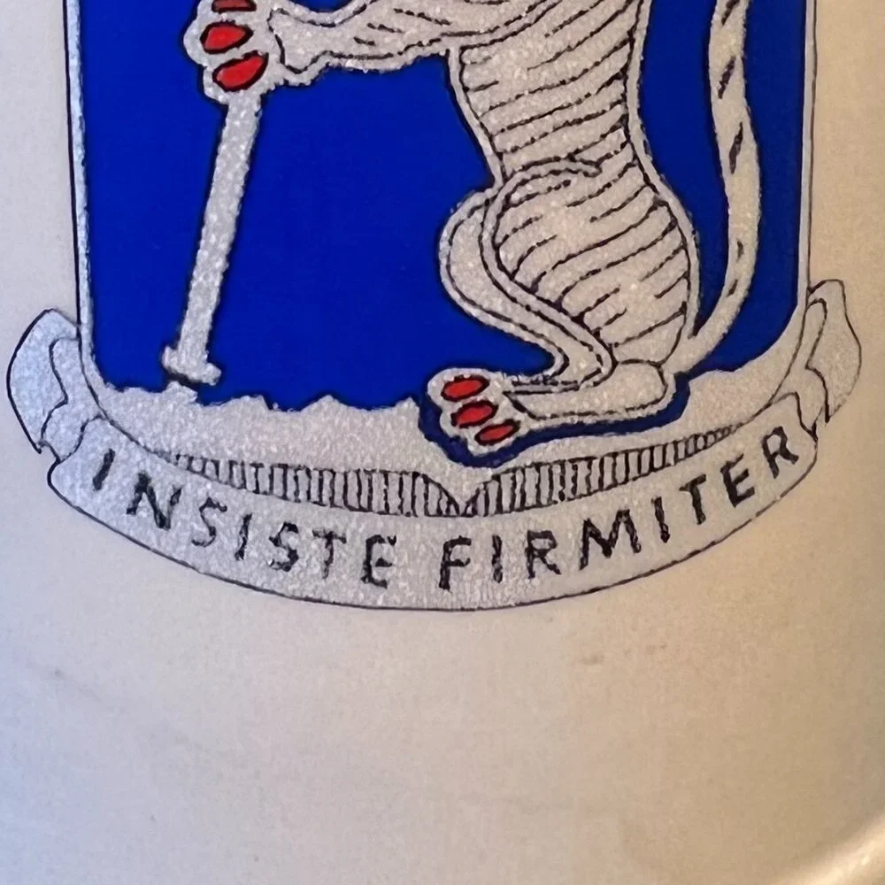 Vintage US Army 77th Armor Regiment Beer Stein Steel Tigers Battle Ax Mug 0.5L